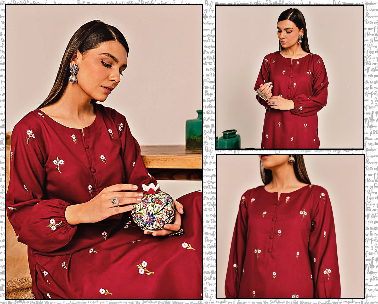 Embraided 2-Piece Lawn Suit for Women – Unstitched EM-008