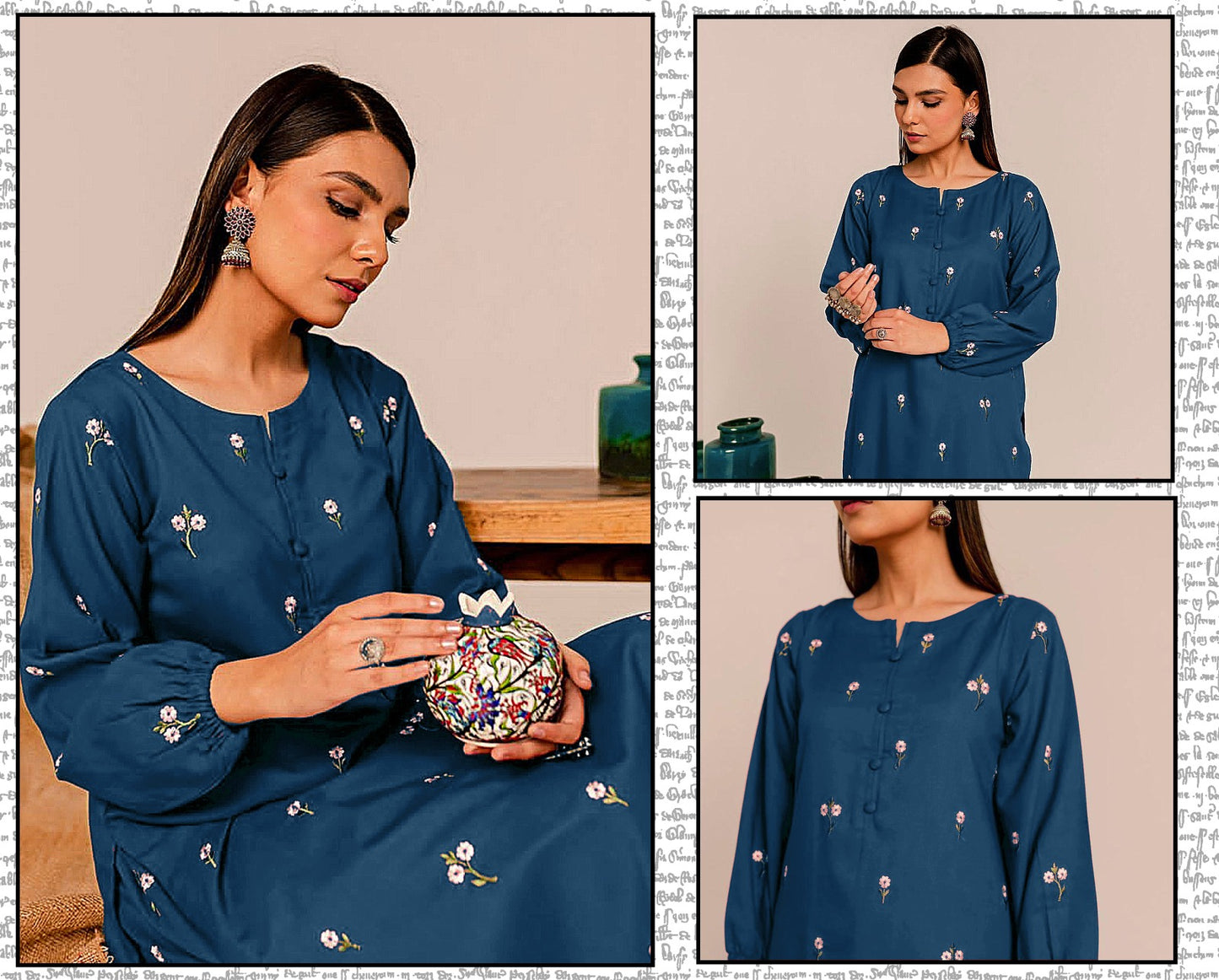 Embraided 2-Piece Lawn Suit for Women – Unstitched EM-009