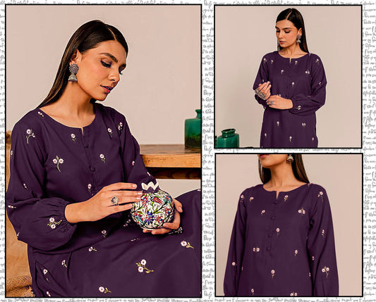 Embraided 2-Piece Lawn Suit for Women – Unstitched EM-007